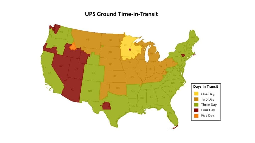 Shipping Map Ground Transit Map 55025