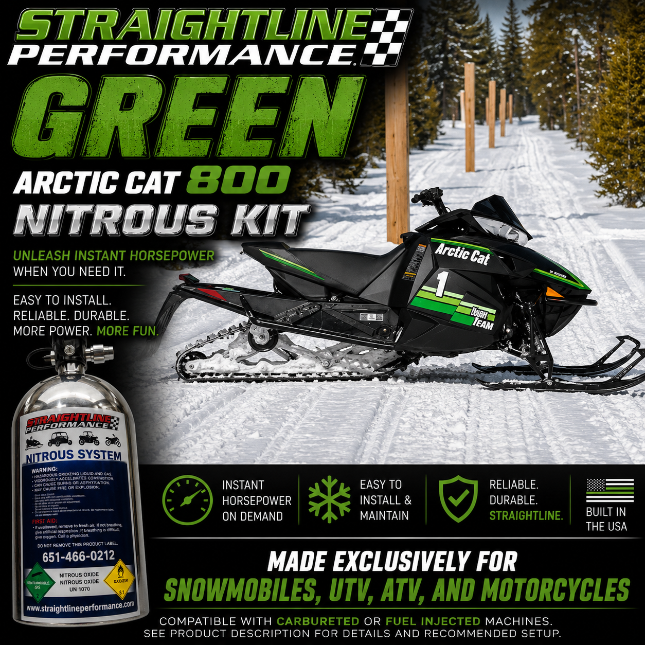 Arctic Cat 800 F/XF/M Complete Nitrous Kit (except catalyst)