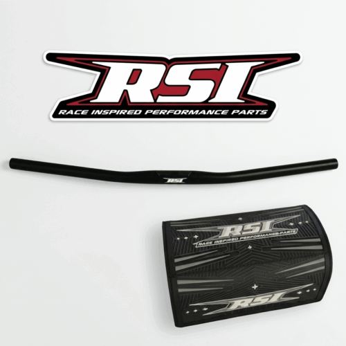RSI Backcountry X-Wide Tapered Aluminum Handlebar – Black Anodized 1-1/8″ Center Clamp Area • 7/8″ Control Ends • 10° Sweep • 0″ Rise • 31.5″ Width
