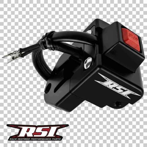 SKI-DOO XP/XM/XS/LYNX (2-STROKE ENGINE ONLY) W/ MOMENTARY BILLET PUSH BUTTON KILL SWITCH, W/ OEM TERMINALS BLACK ANODIZED