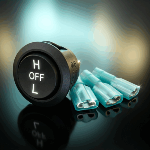 UNIVERSAL ROUND 3 POSITION ON/OFF/ON ROCKER SWITCH