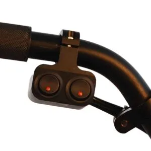 UNIVERSAL BILLET ALUMINUM LIT DUAL ROCKER SWITCH ON/OFF ( 7/8 MOUNTING) BLACK ANODIZED