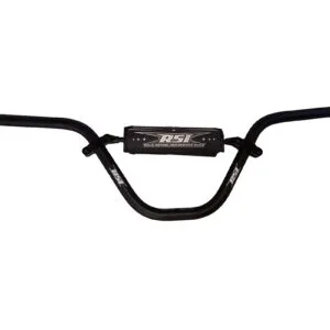 BOONDOGGLER 7/8 CLAMP AREA - 7/8" HOOKED HANDLEBAR -13 DEGREE SWEEP- 7" RISE WITH CROSSBAR - 30.5" WIDE - BLACK ANODIZED