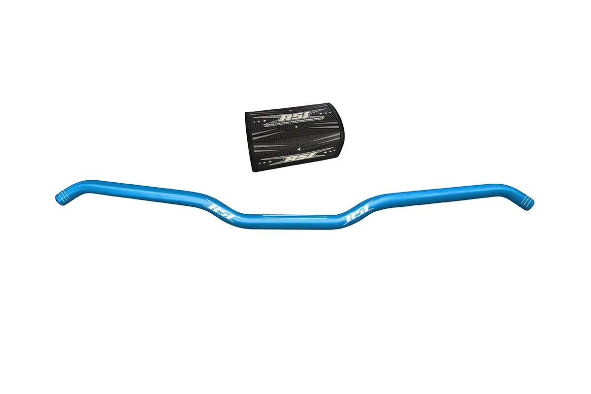HUSTLER ALUMINUM 7/8" CLAMP AREA - 7/8" HOOKED HANDLEBAR - 13 DEGREE SWEEP - 1" RISE - 30" WIDE - SKY BLUE ANODIZED BAR
