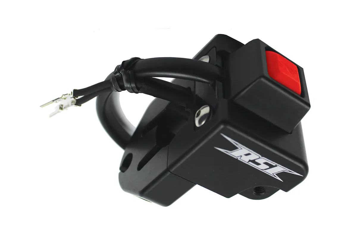 SKI-DOO XP/XM/XS/LYNX (2-STROKE ENGINE ONLY) W/ MOMENTARY BILLET PUSH BUTTON KILL SWITCH, W/ OEM TERMINALS BLACK ANODIZED
