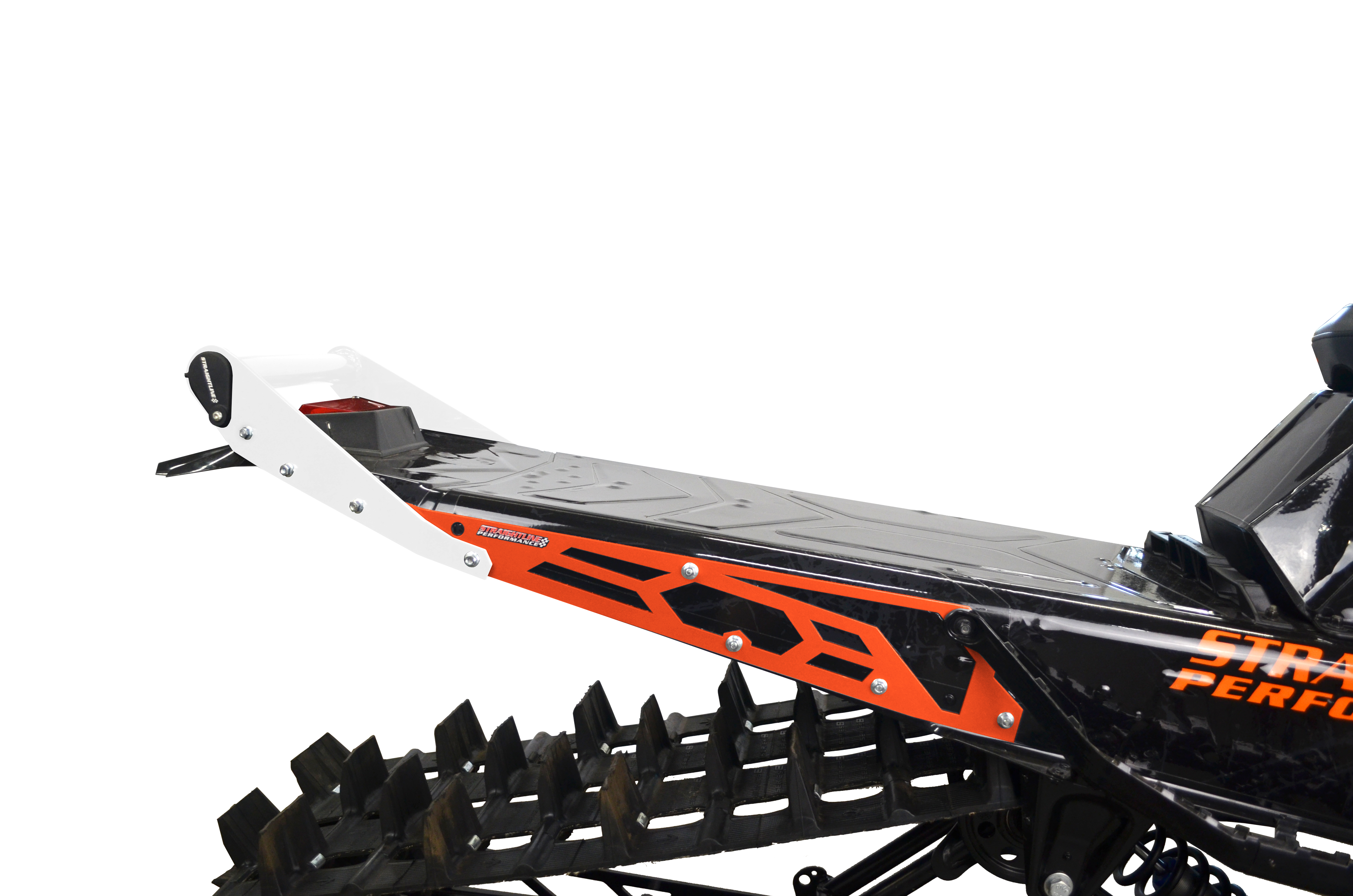 Polaris Matryx HNG Rear Bumper 163-165" SLASH Tunnel/ 155" Standard Taper Tunnel - White Handle Orange Plates