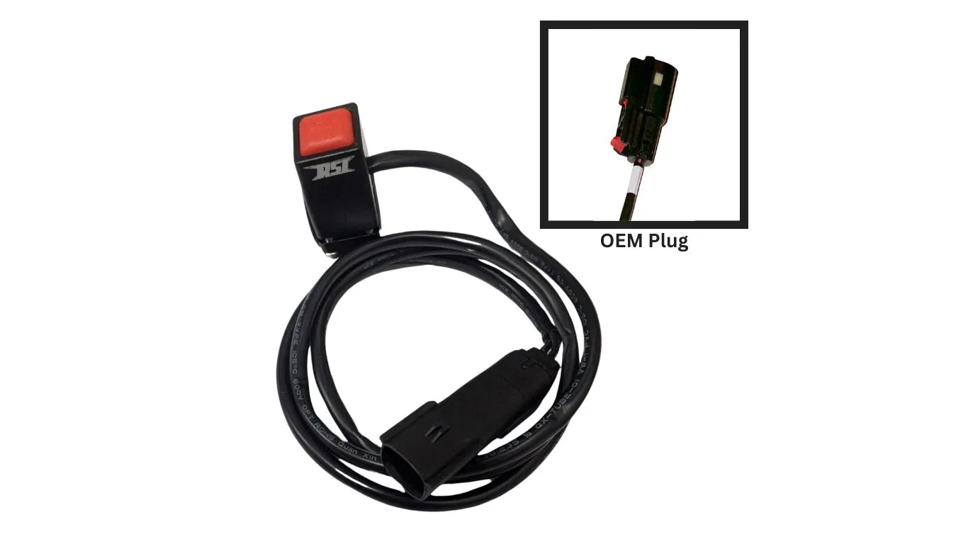 ARCTIC CAT CATALYST CHASSIS BILLET ALUMINUM MOMENTARY KILL SWITCH BLACK ANODIZED W/ OEM CONNECTOR