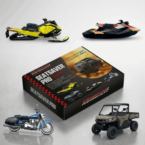 Professional Seat-Mounted Tool & Parts Organizer for Powersports / Straightline SeatSaver Pro “Shield your seat. Hold your tools.”