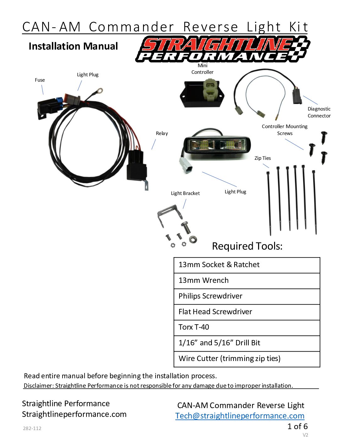 SmartWire Backup/Reverse Light Kit for 2021-2026 Can-Am Commander & Maverick Sport/Trail- (base kit with light) - Image 4